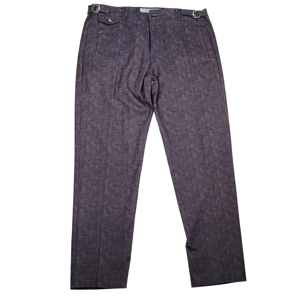 Karl Mommoo Italy 38x29 Herringbone Side Adjuster Sartorial‎ No-Break Pants